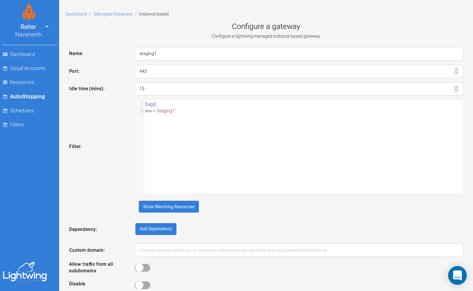 Configure gateway